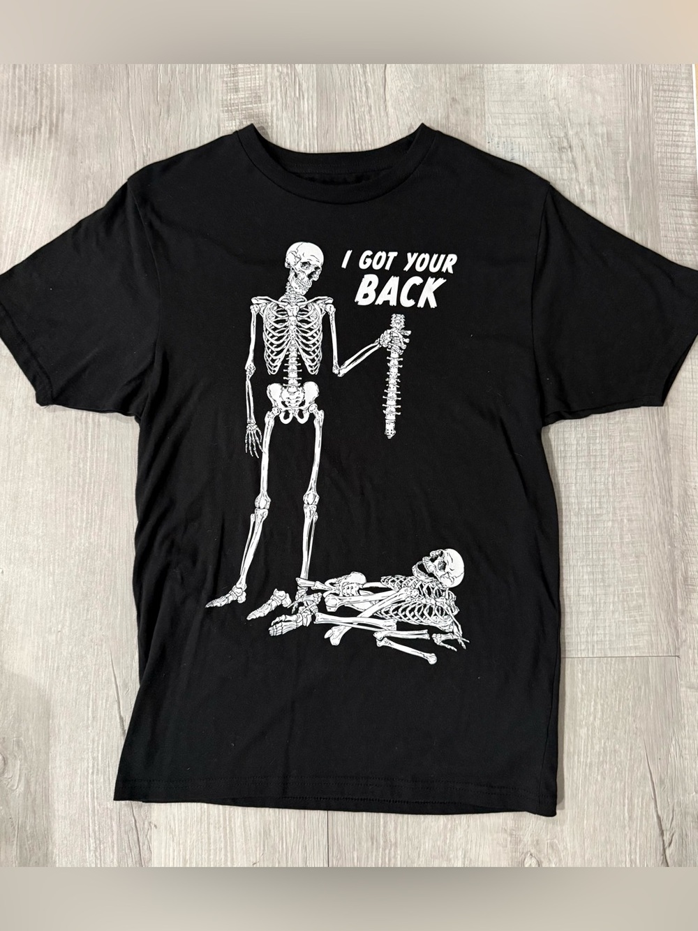Celebrate! Halloween Men’s Black Short Sleeve Crew Neck Skeleton Graphic Tee S